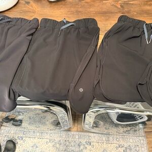 3 Lululemon “on the fly” Black Athletic Skirt with Drawstring